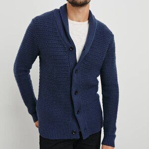 Rails Shepley Cardigan Navy Blue Button Down Shawl Collar Sweater